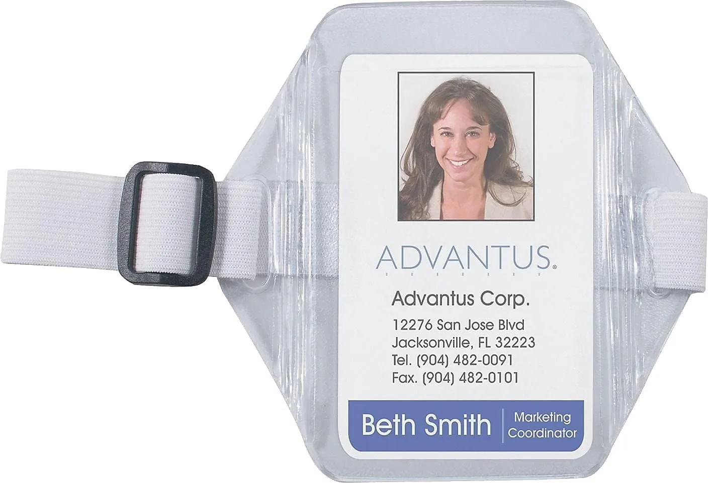 Advantus Arm Badge Holders, Vertical, Clear Vinyl, 2.5 x 3.5 Insert, 12/Pack