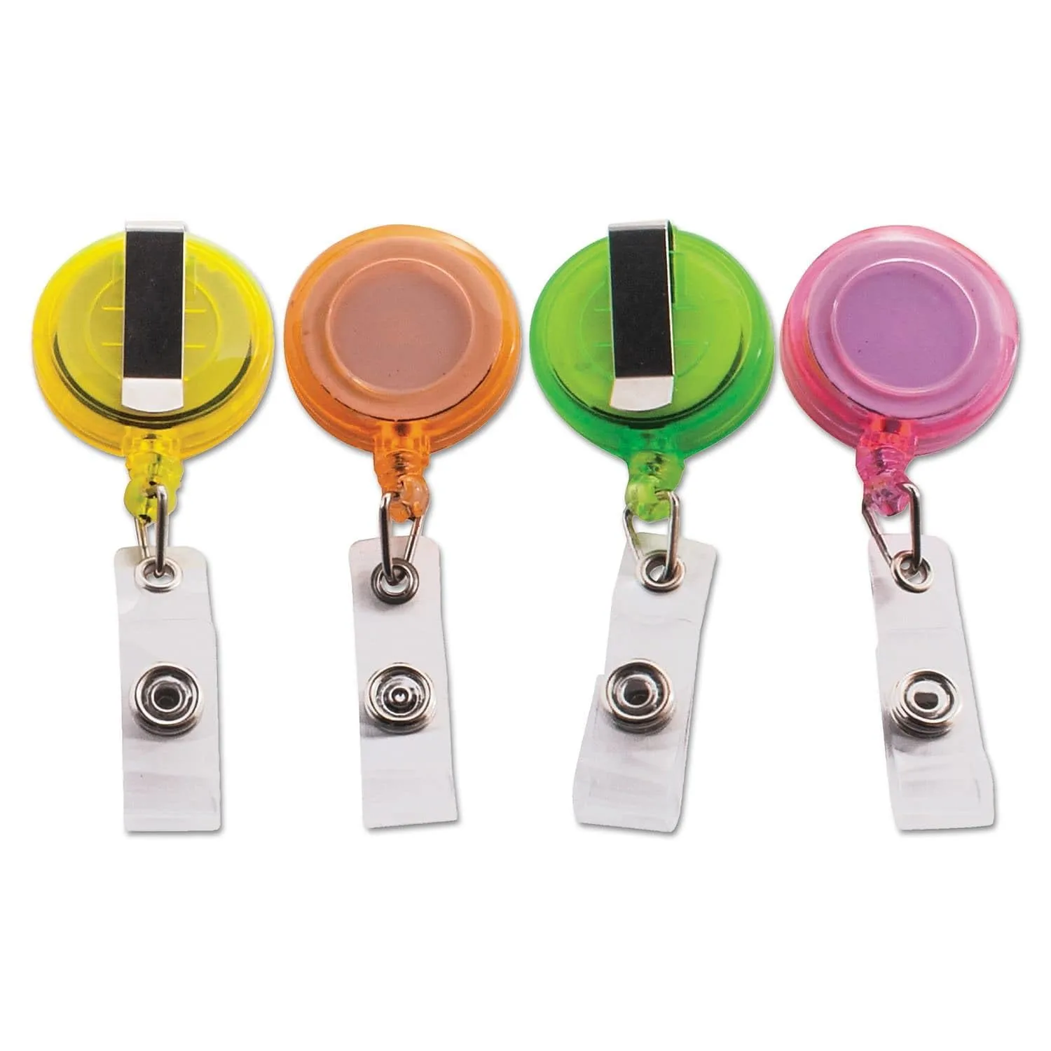 Advantus E-Z Grader Translucent Retractable ID Card Reel, Assorted Neon, 20-Pack (91161)