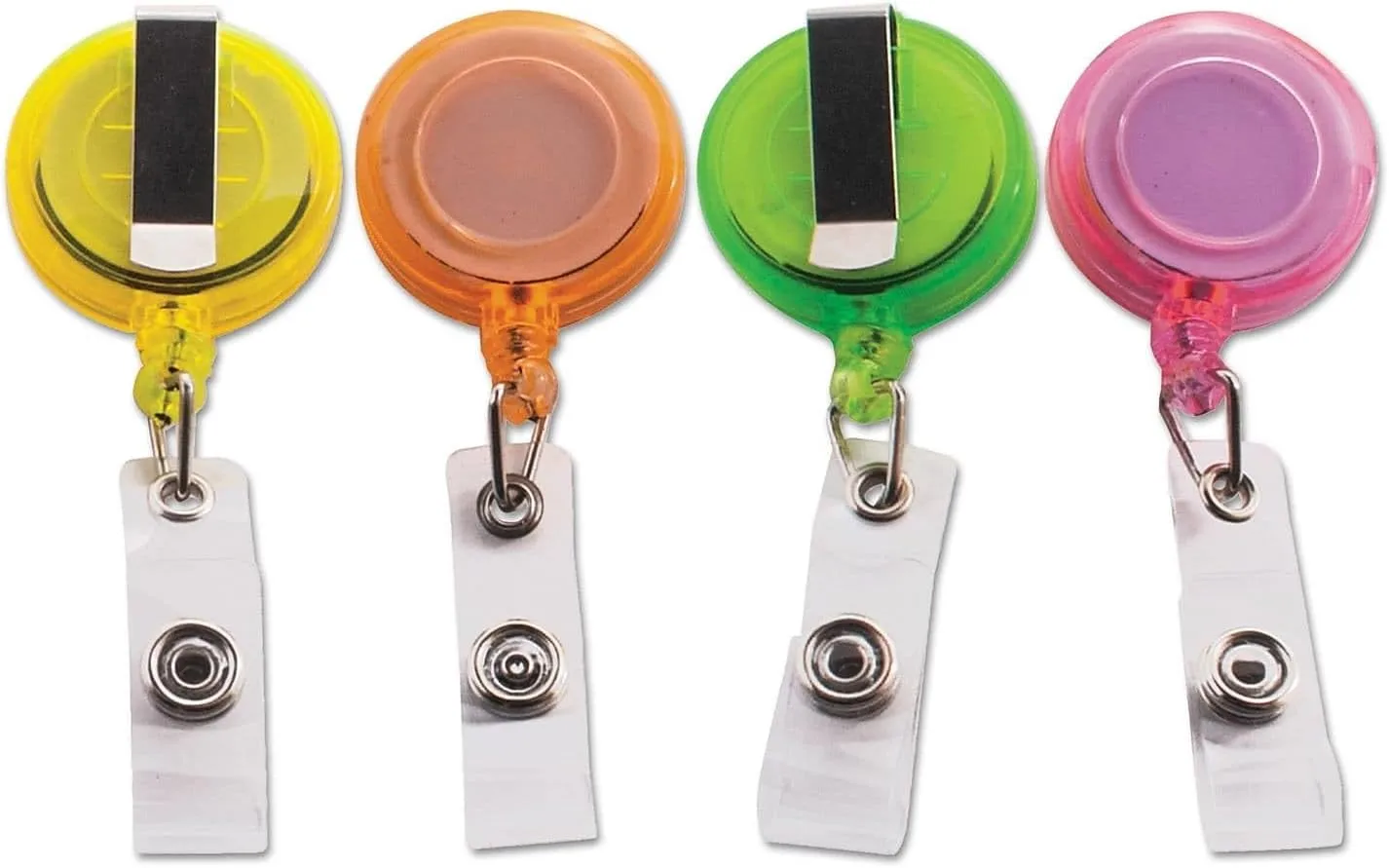 Advantus E-Z Grader Translucent Retractable ID Card Reel, Assorted Neon, 20-Pack (91161)
