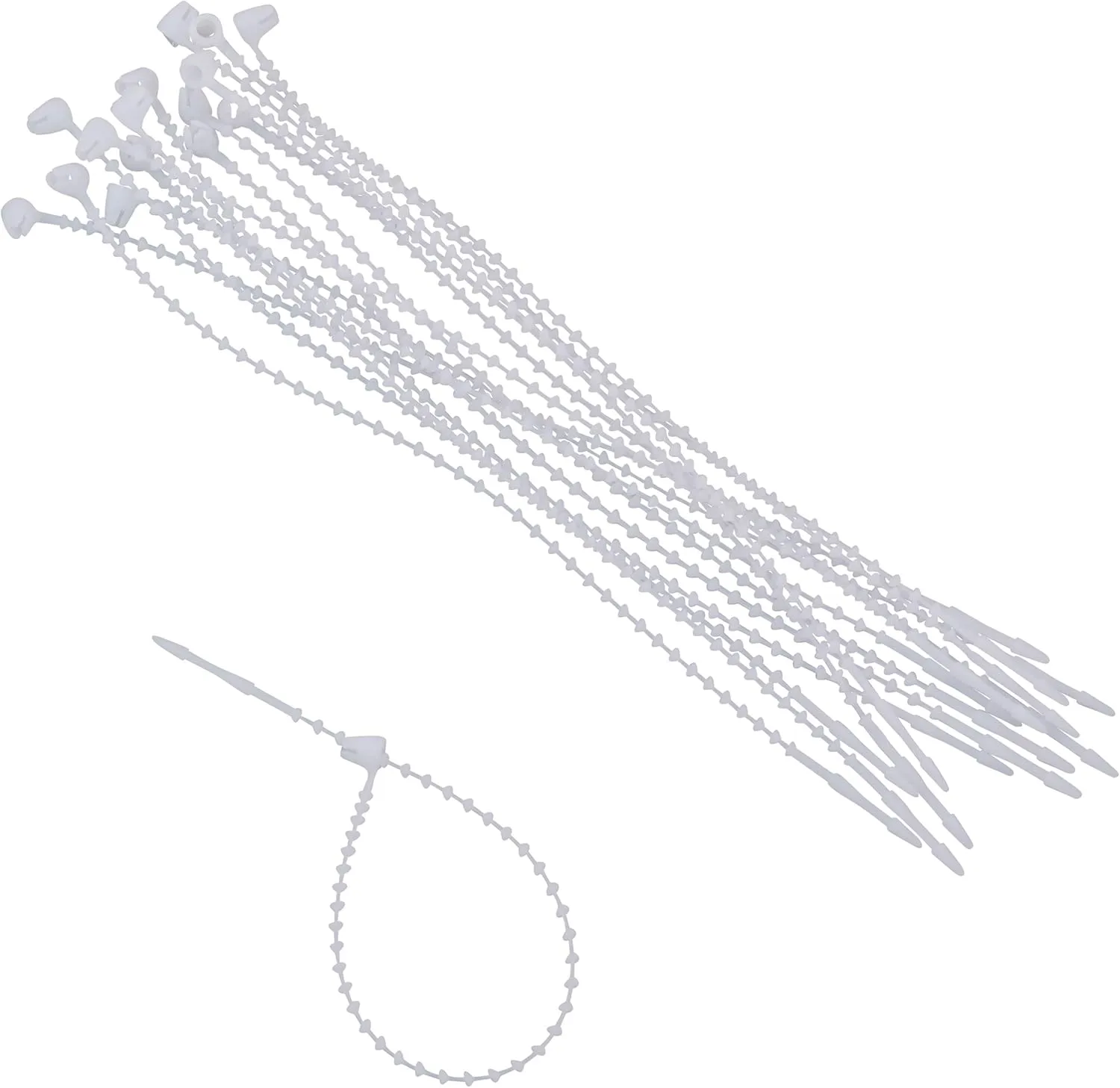Advantus 97535 Beaded Ties Cable Tie, 3.75" x 0.10" x 0.25", White, 250 Piece