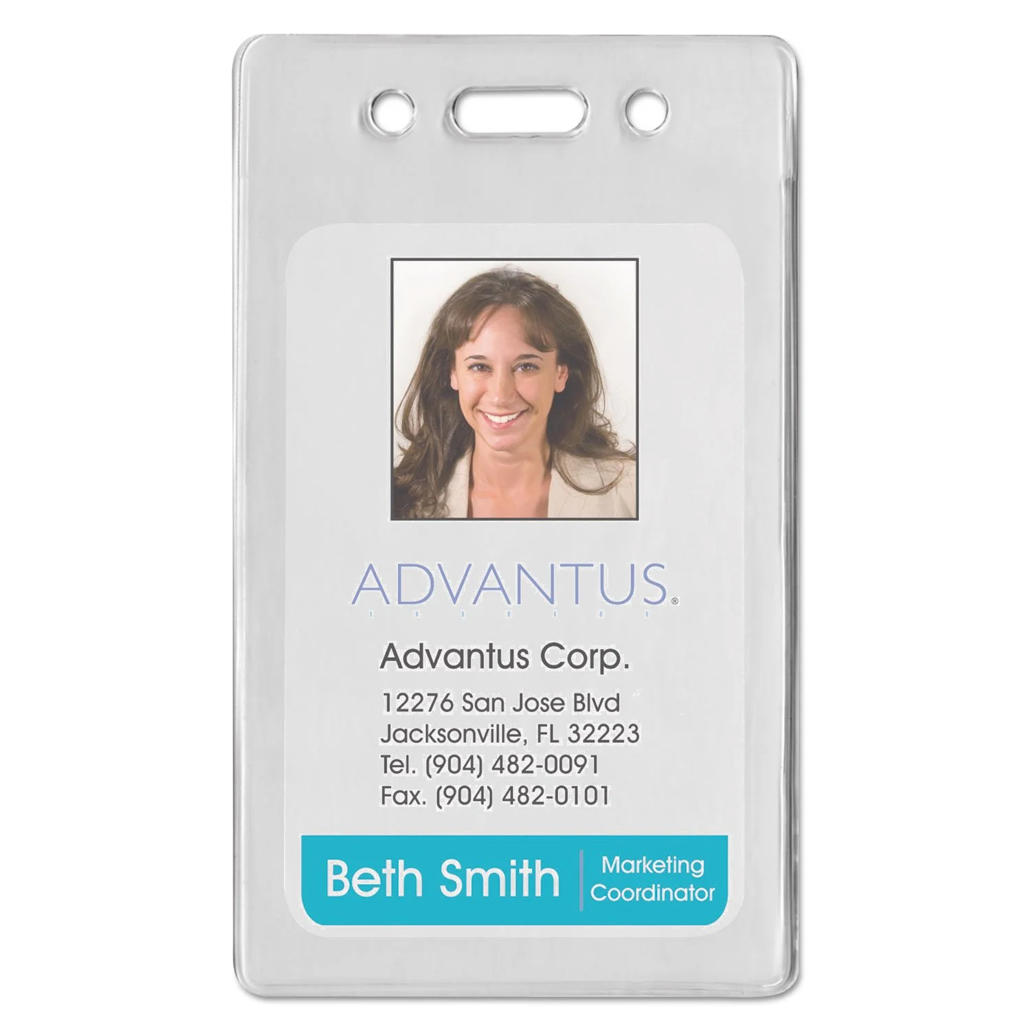 Advantus Proximity Card Vertical Badge Holders, 3 3/8"H x 2 3/8"W, Clear, Pack Of 50