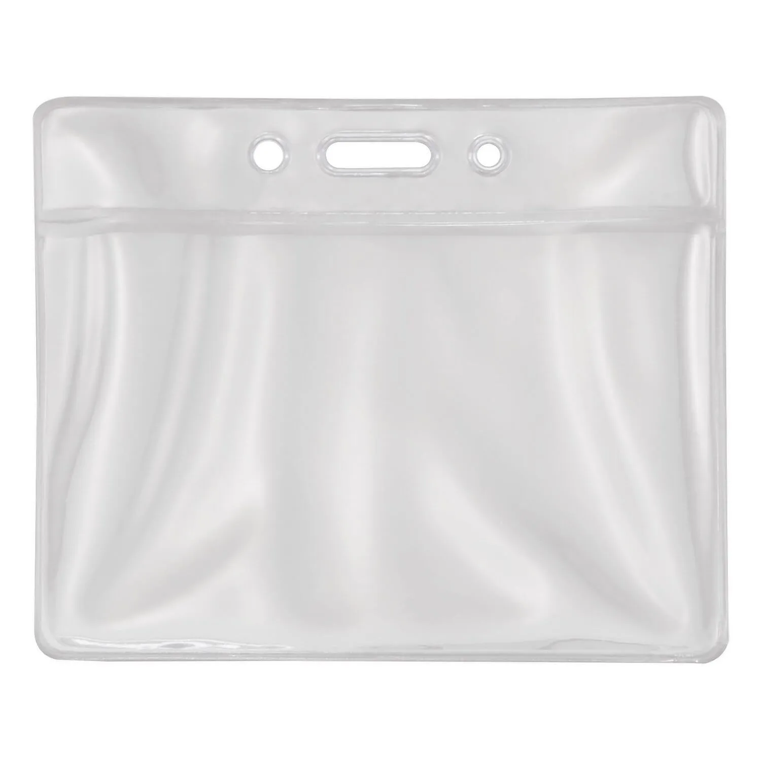 Advantus Vinyl ID Badge Holders - Clear, Horizontal - 50 Pack (75683)