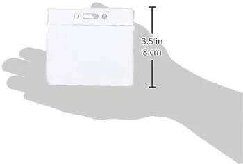 Advantus Vinyl ID Badge Holders - Clear, Horizontal - 50 Pack (75683)