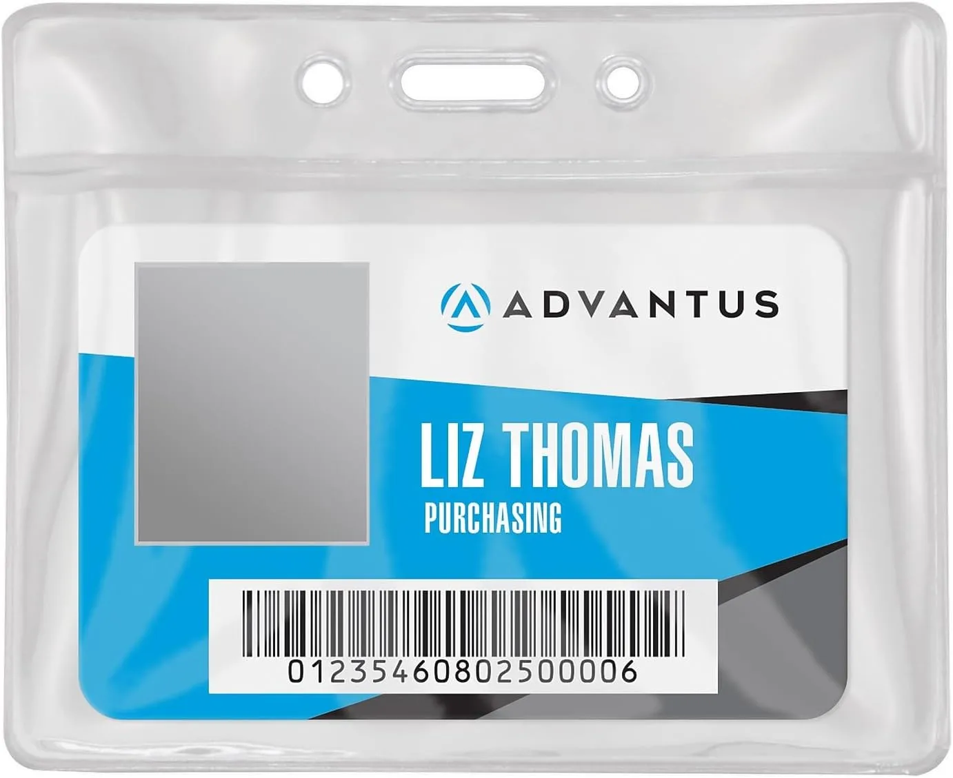 Advantus Vinyl ID Badge Holders - Clear, Horizontal - 50 Pack (75683)