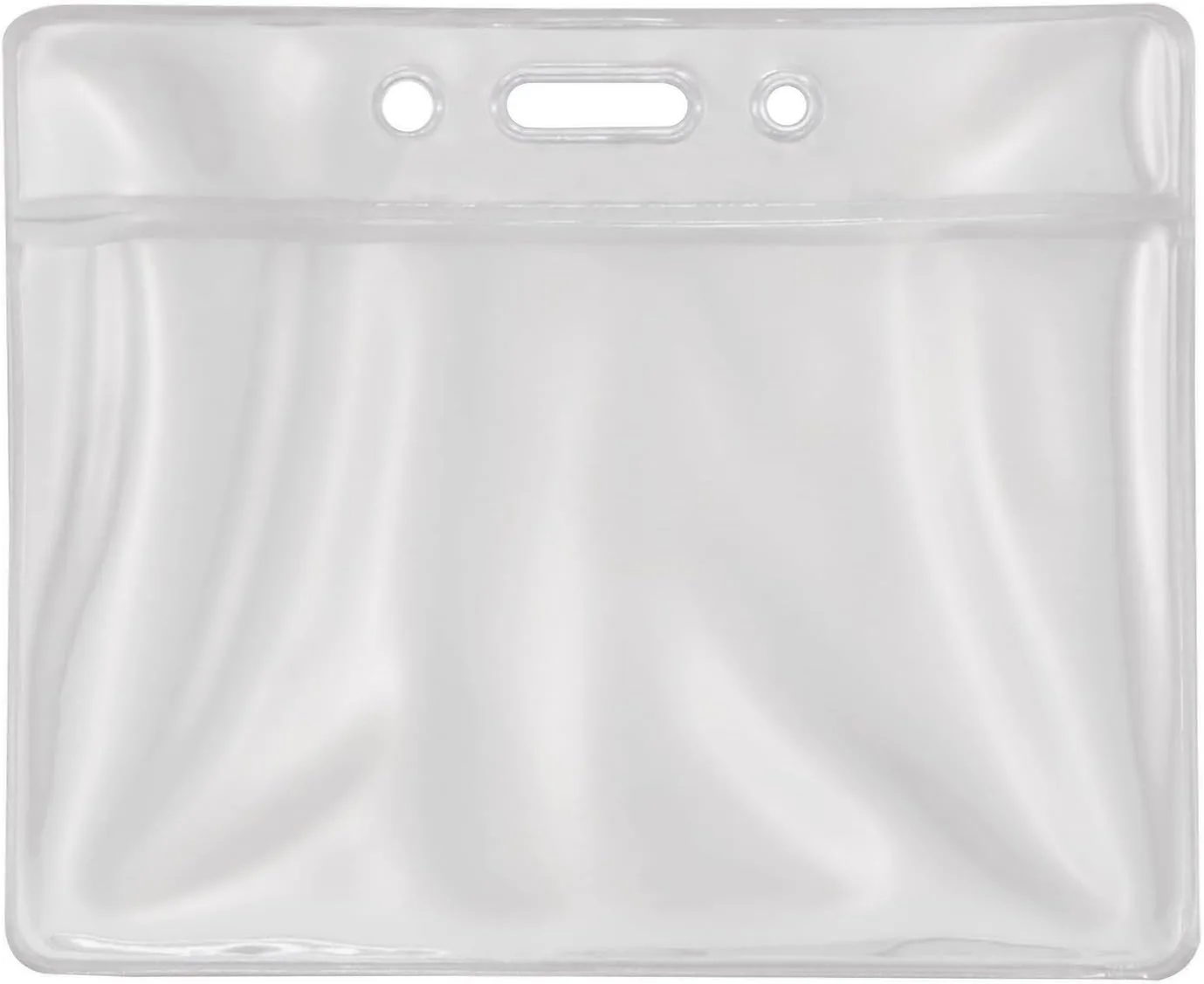 Advantus Vinyl ID Badge Holders - Clear, Horizontal - 50 Pack (75683)