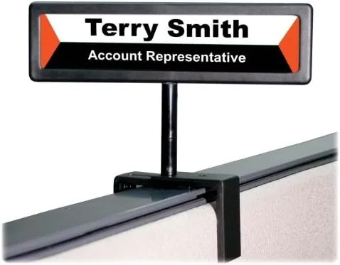 Advantus People Pointer Cubicle Sign, 9" W x 2.5" H, Black (Model 75334)