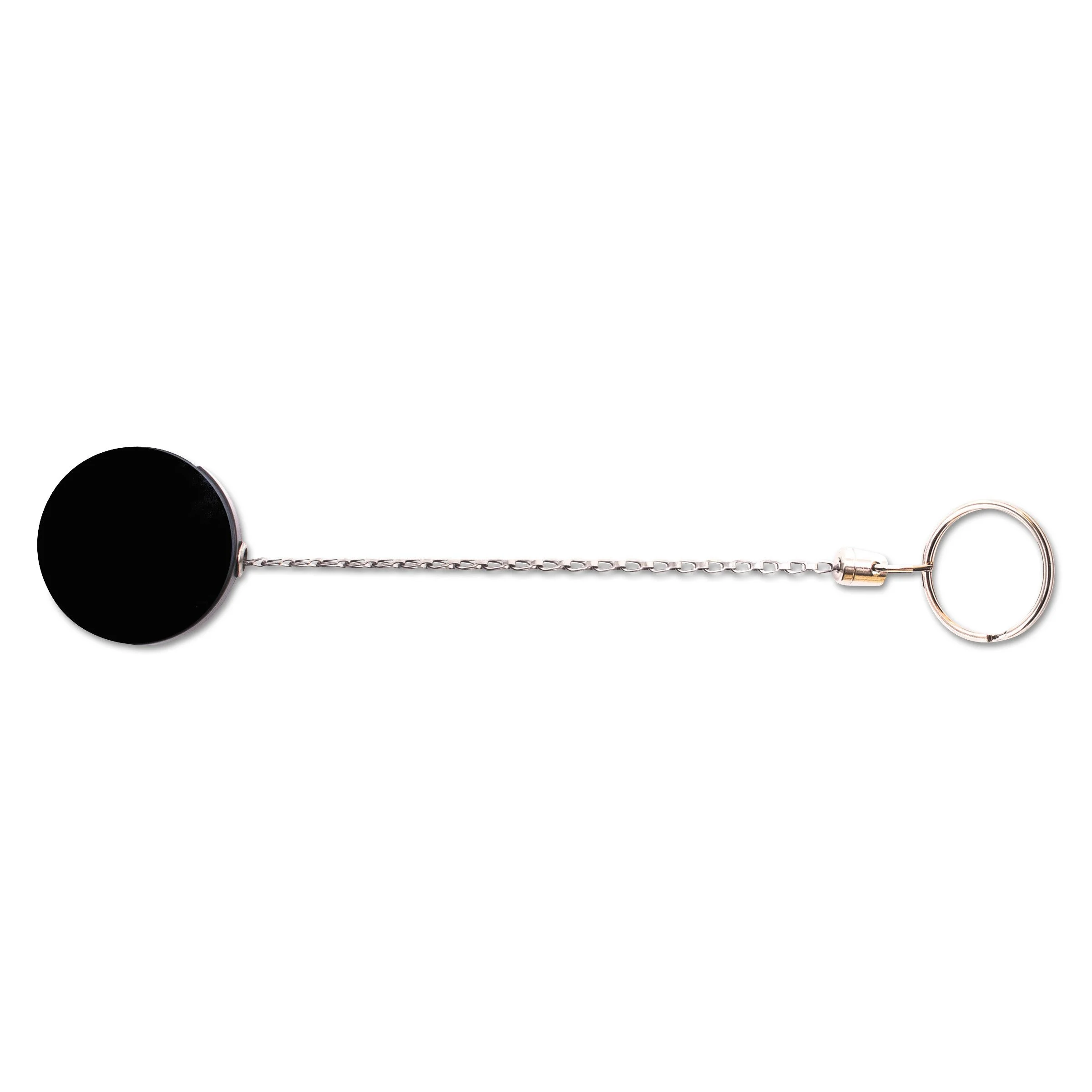 ADVANTUS Heavy-Duty Steel Chain Retractable ID Reel with Belt Clip, Extends 18 Inches, Pack of 6, Black/Chrome (75545)