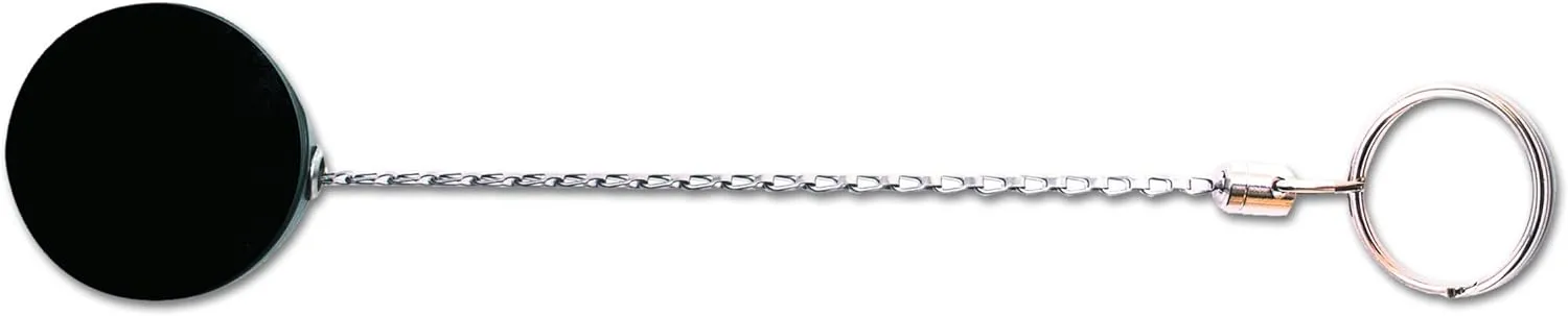 ADVANTUS Heavy-Duty Steel Chain Retractable ID Reel with Belt Clip, Extends 18 Inches, Pack of 6, Black/Chrome (75545)