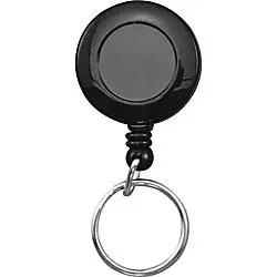 Advantus Clip-on Ring Retractable ID Reel - 12 / Box - Black