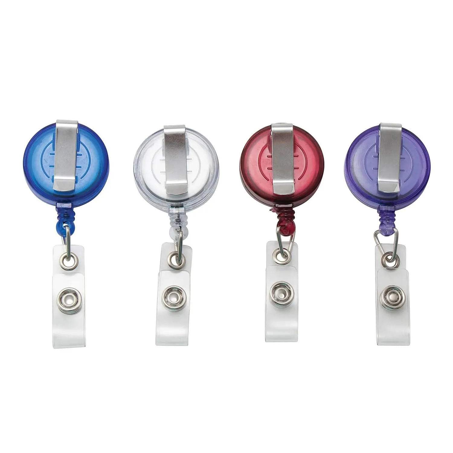 Retractable ID Card Reels with Badge Straps, Assorted, 20/PK