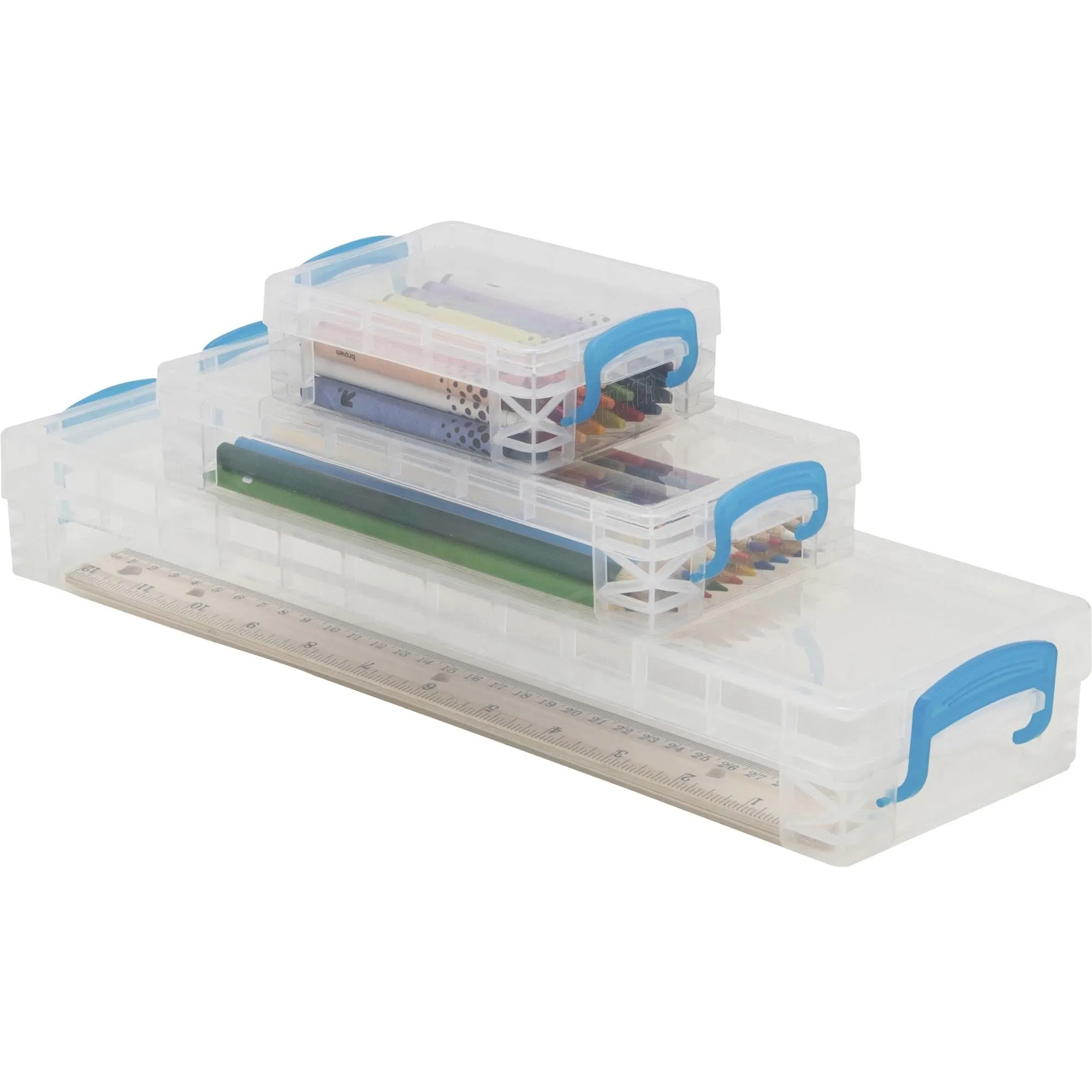 Advantus Super Stacker School Kit - Snap-tight Closure - Heavy Duty - Stackable - Plastic - Transparent - For Pen/Pencil, Marker, Crayon, Ruler, Office, School, Home