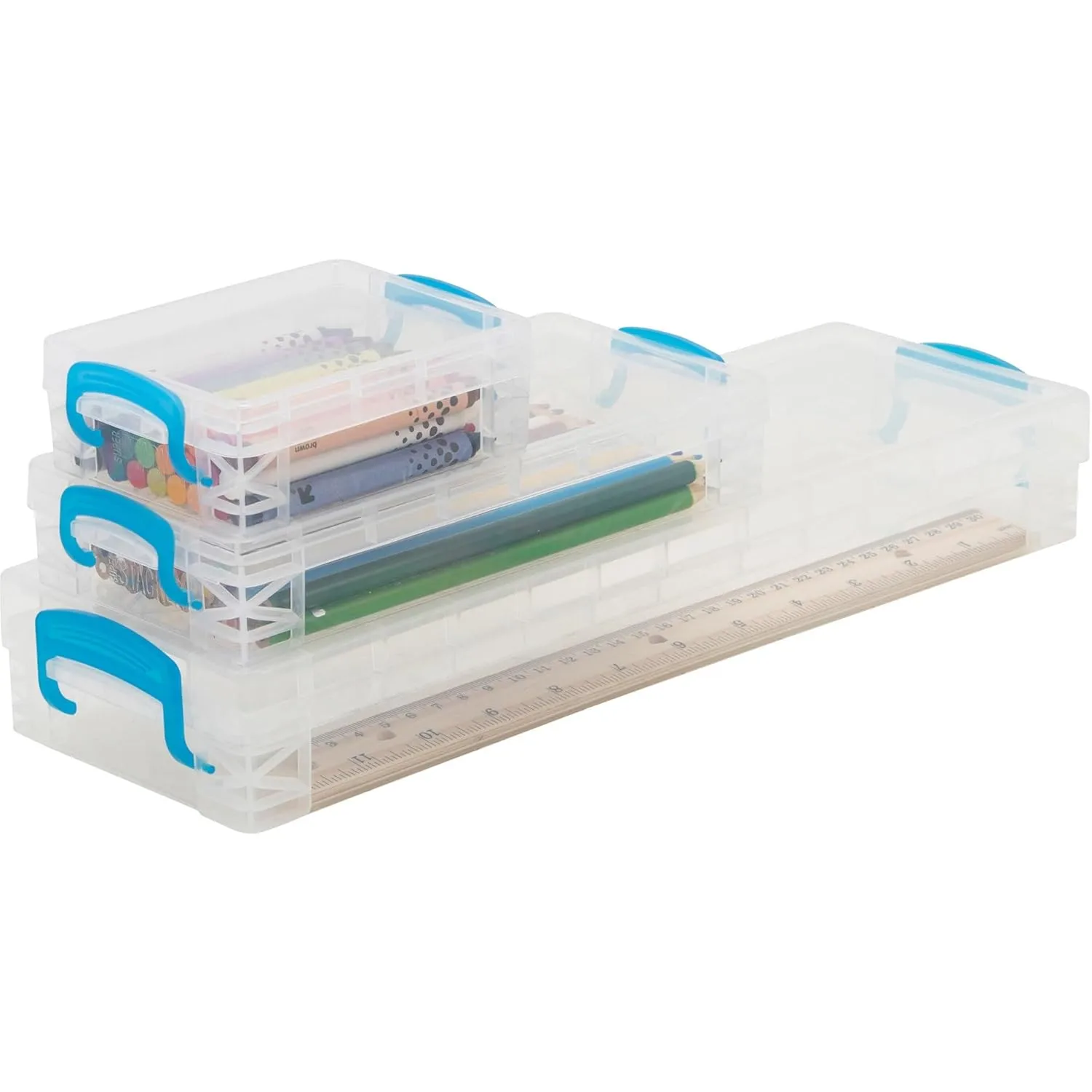 Advantus Super Stacker School Kit - Snap-tight Closure - Heavy Duty - Stackable - Plastic - Transparent - For Pen/Pencil, Marker, Crayon, Ruler, Office, School, Home