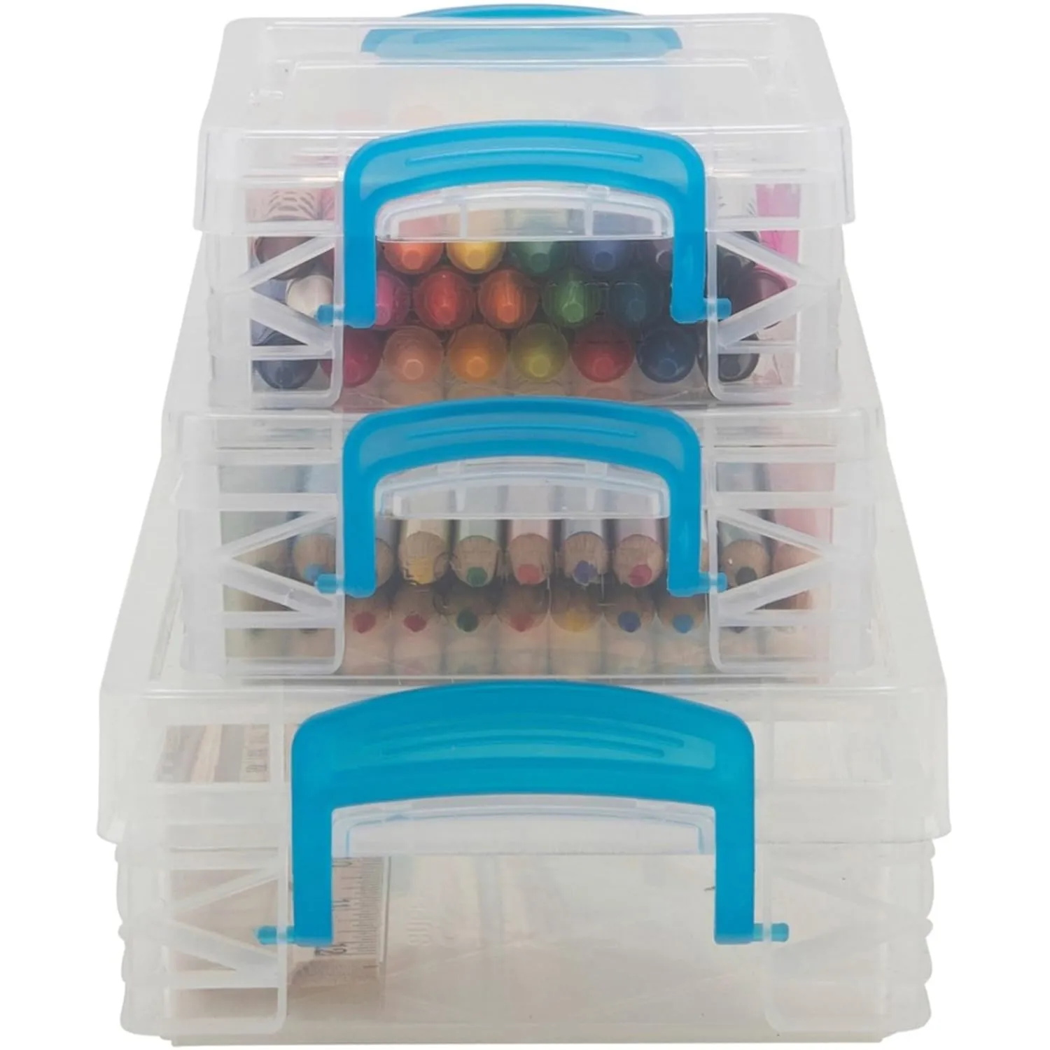 Advantus Super Stacker School Kit - Snap-tight Closure - Heavy Duty - Stackable - Plastic - Transparent - For Pen/Pencil, Marker, Crayon, Ruler, Office, School, Home