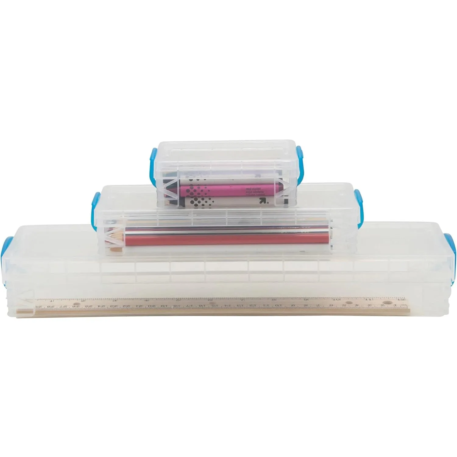 Advantus Super Stacker School Kit - Snap-tight Closure - Heavy Duty - Stackable - Plastic - Transparent - For Pen/Pencil, Marker, Crayon, Ruler, Office, School, Home
