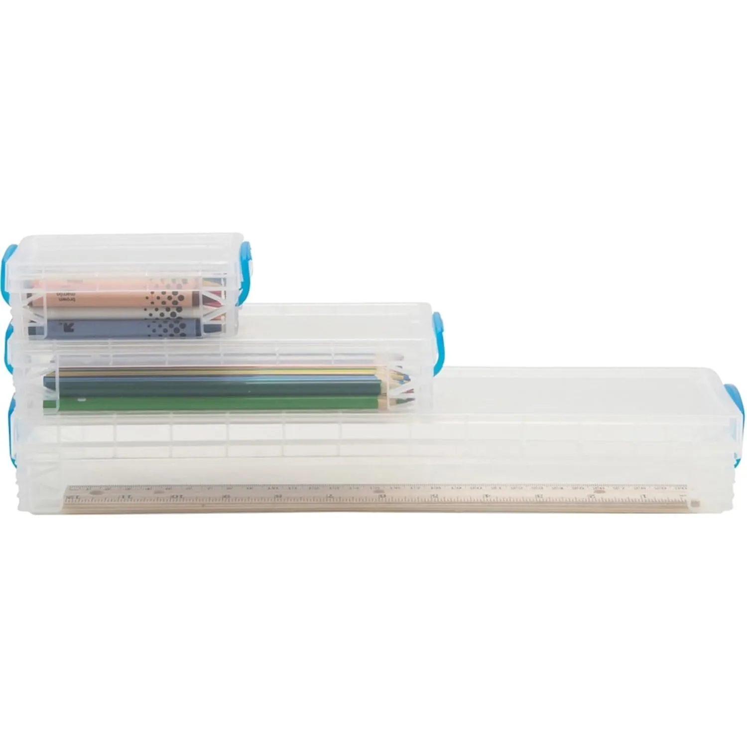 Advantus Super Stacker School Kit - Snap-tight Closure - Heavy Duty - Stackable - Plastic - Transparent - For Pen/Pencil, Marker, Crayon, Ruler, Office, School, Home