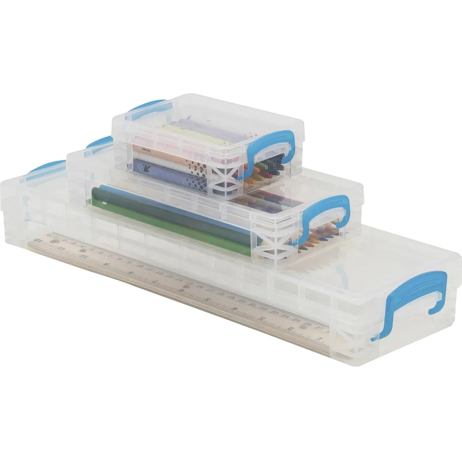 Advantus Super Stacker School Kit - Snap-tight Closure - Heavy Duty - Stackable - Plastic - Transparent - For Pen/Pencil, Marker, Crayon, Ruler, Office, School, Home