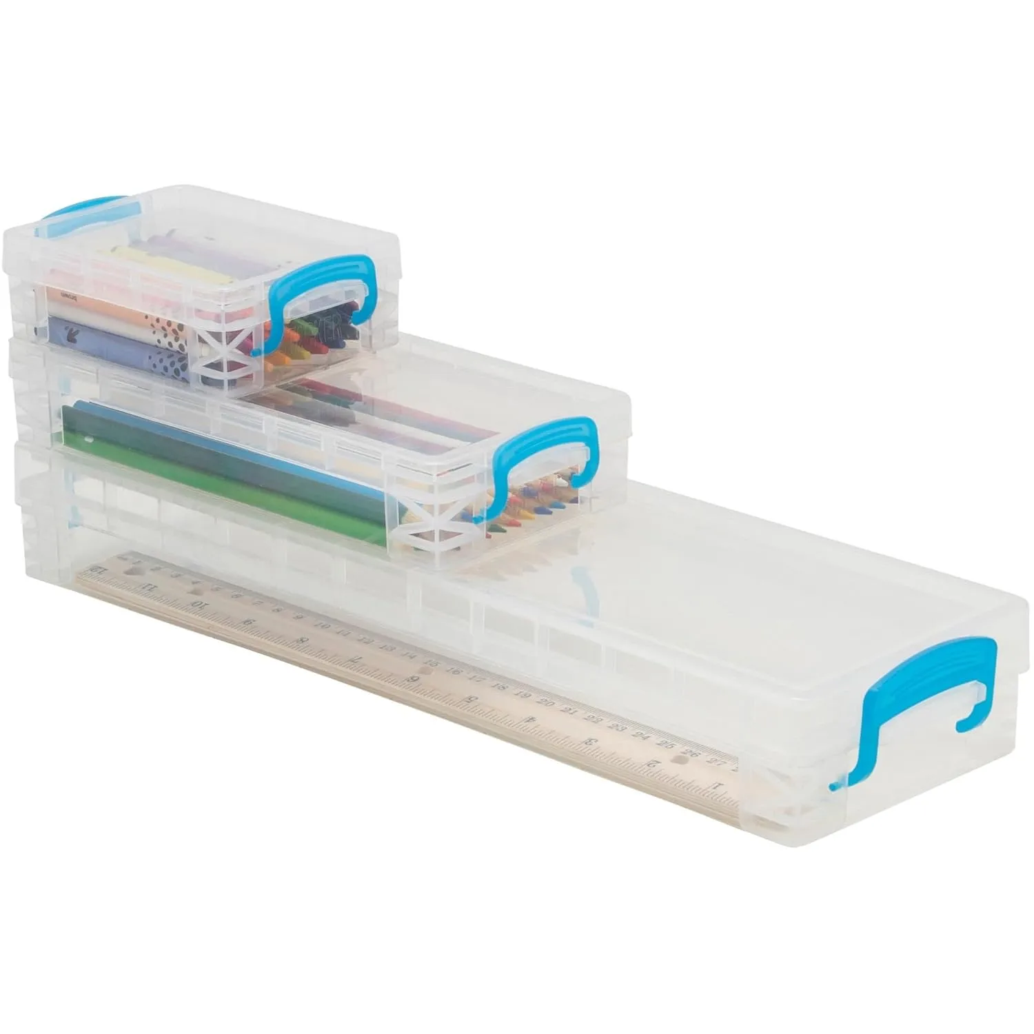 Advantus Super Stacker School Kit - Snap-tight Closure - Heavy Duty - Stackable - Plastic - Transparent - For Pen/Pencil, Marker, Crayon, Ruler, Office, School, Home