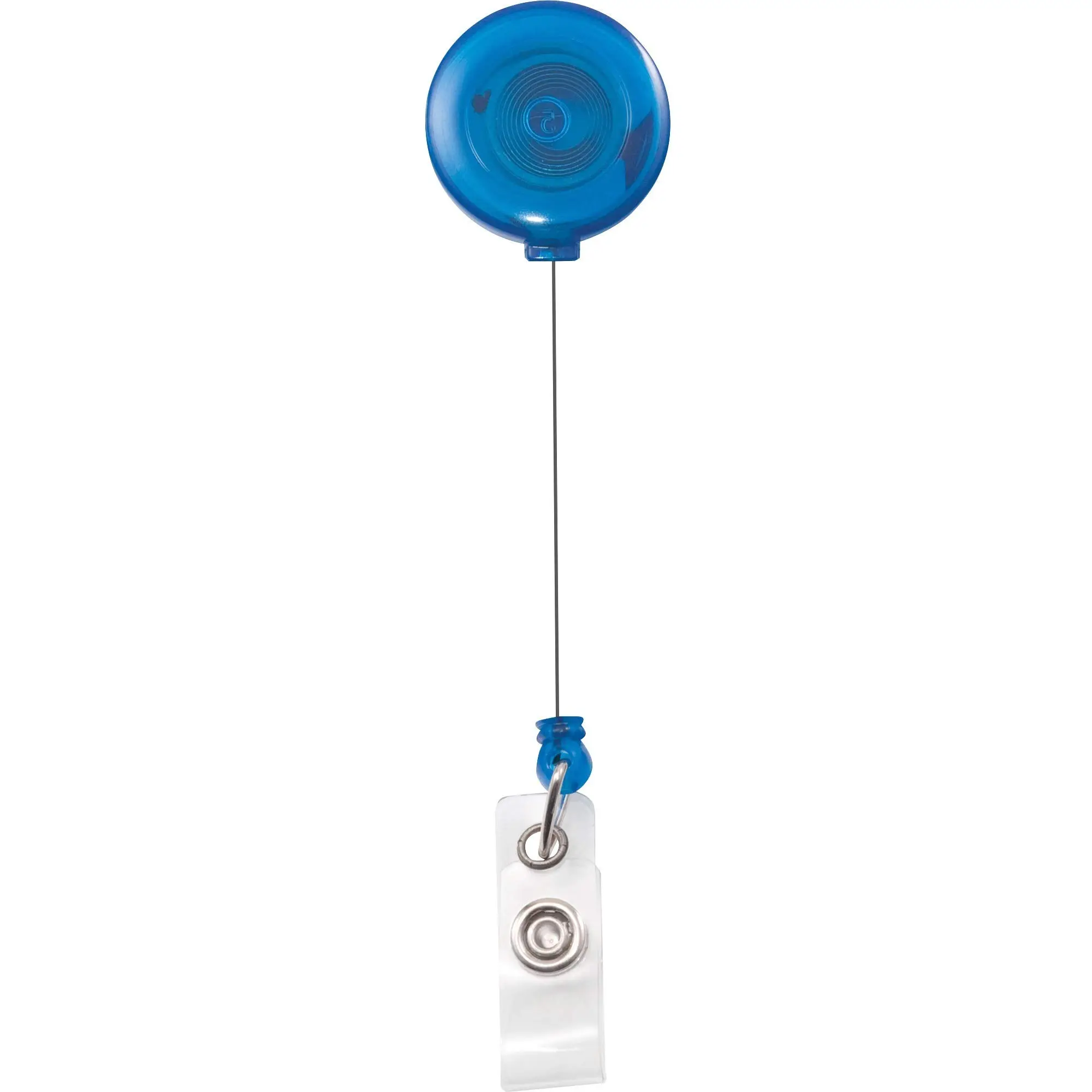 Advantus Translucent Blue Retractable ID Card Reel with Snaps, 12/Pack (75472)