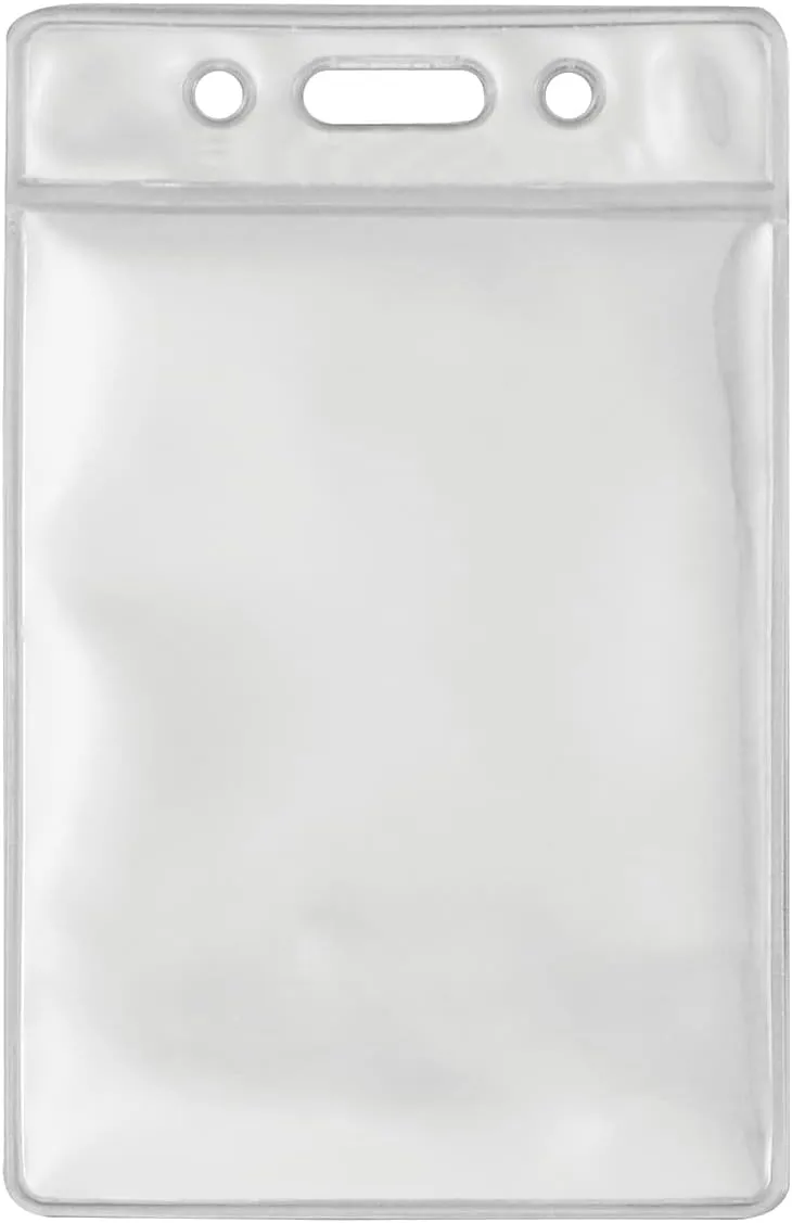 Advantus Vinyl ID Badge Holder, Vertical, 2.5 x 3.5 Insert, Clear, 50/Pack