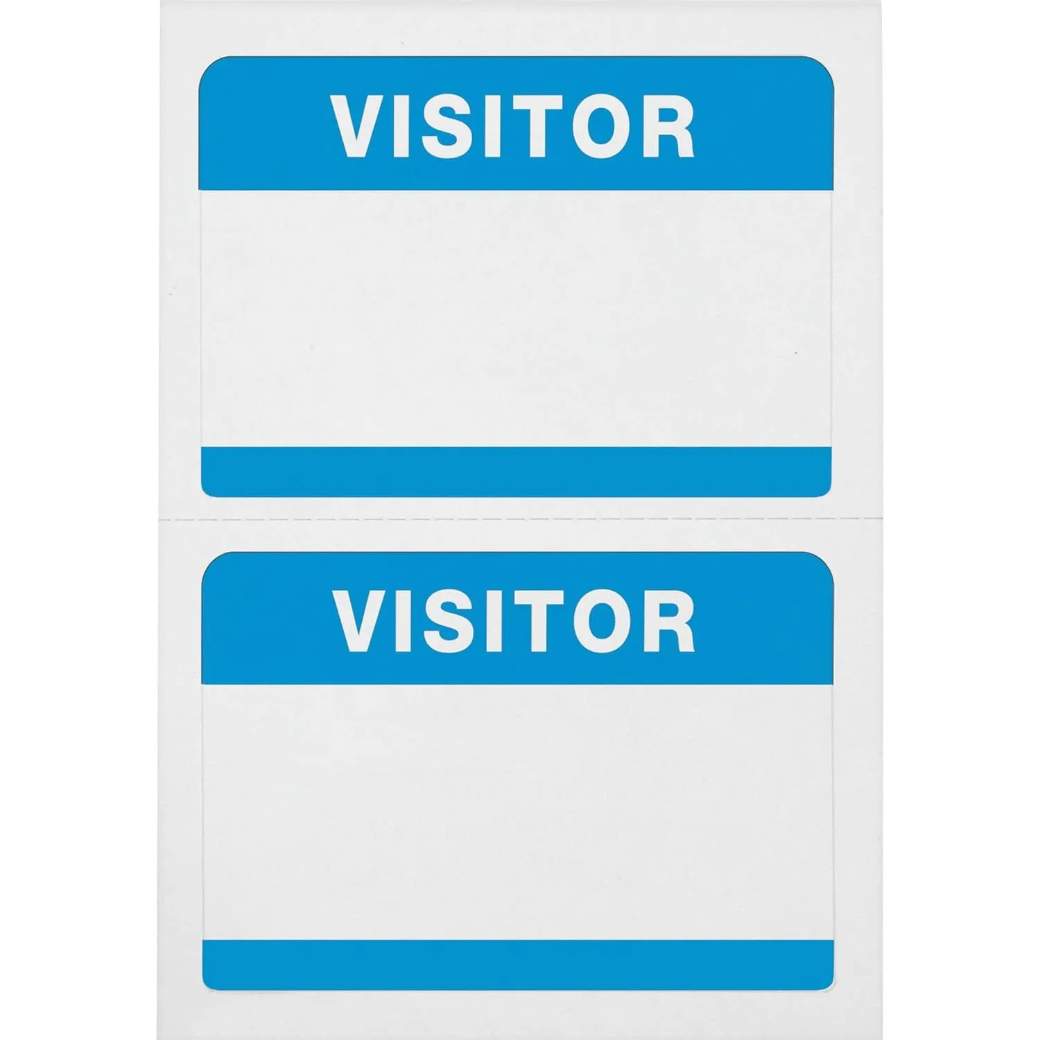 Advantus Self-Adhesive Visitor Badges, 3.5 x 2.125 in, 100-Pack