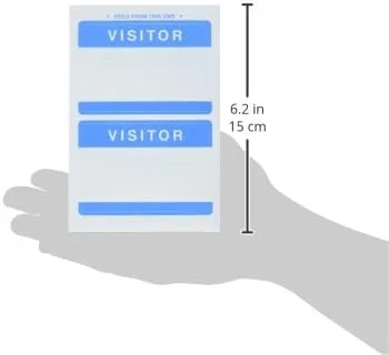 Advantus Self-Adhesive Visitor Badges, 3.5 x 2.125 in, 100-Pack