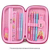 3D Barbie Theme Double Zipper Pencil Pouch for Girls | Hard Shell EVA Stationery Case