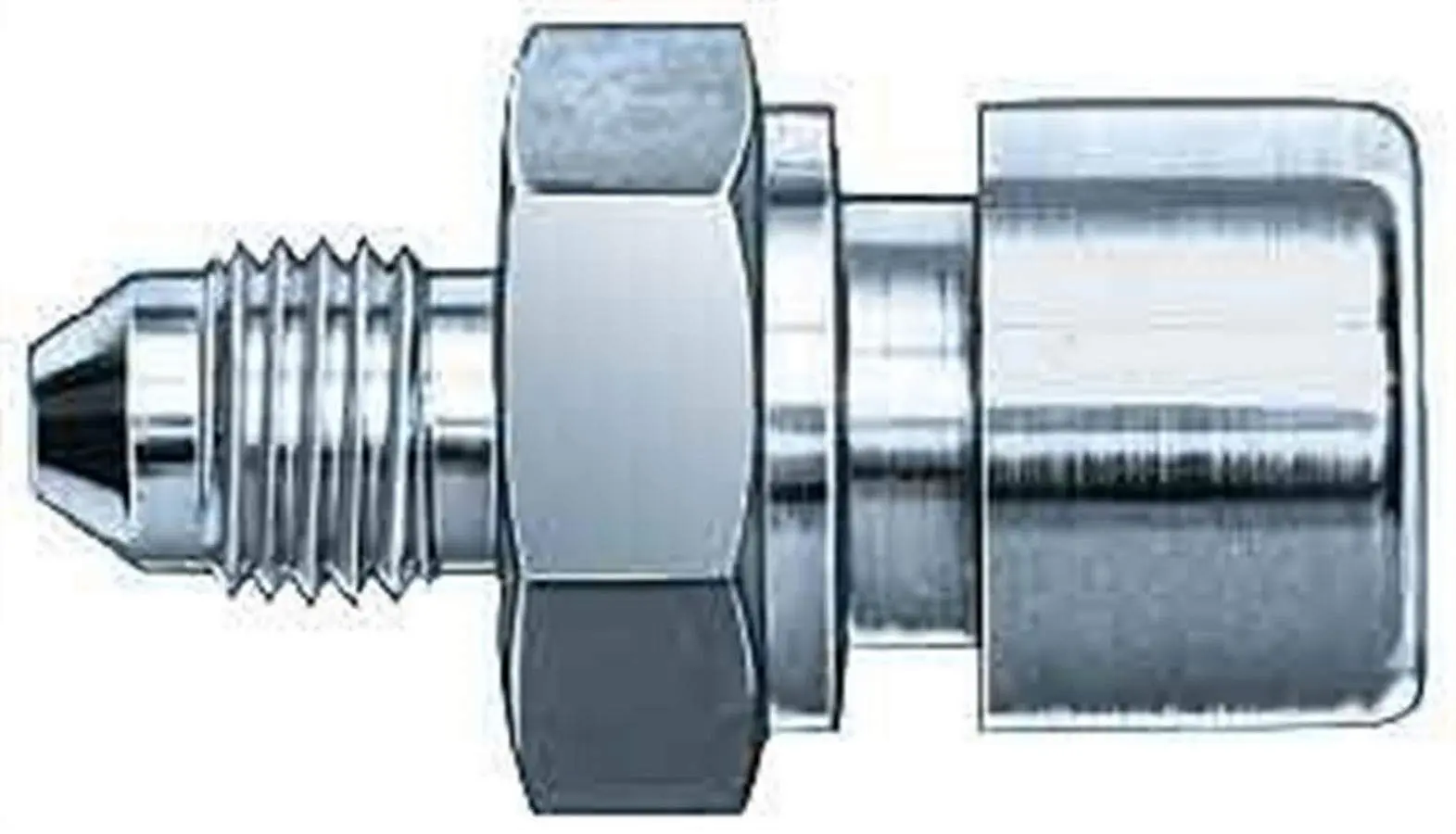 Aeroquip Fitting Adapter, 3/8-24 Inverted Flare Female to 3 AN Male, Alloy Steel, Pair