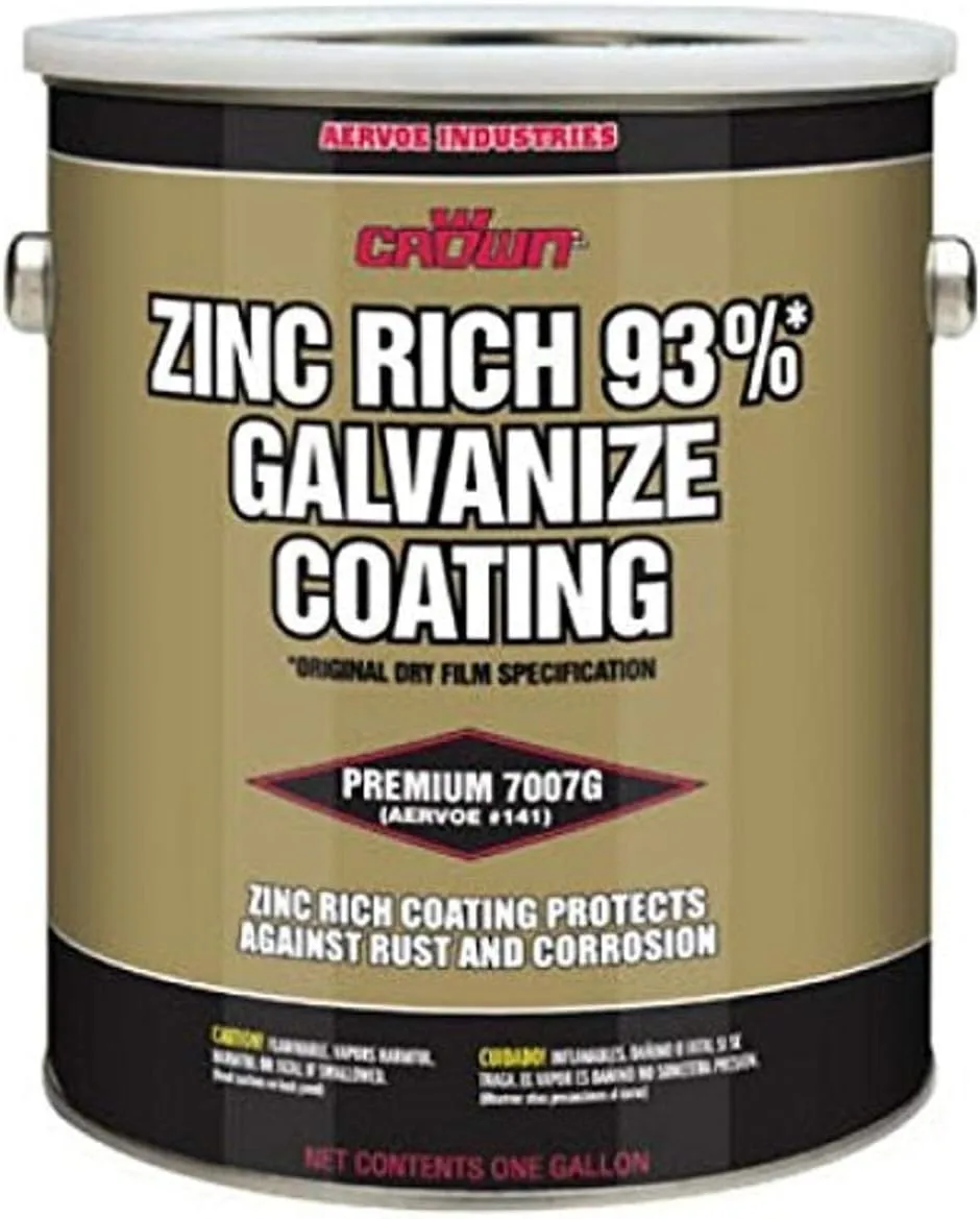 Crown 7007G Metallic Gray MIL-P-46105(MR), MIL-P-21035B, AND DOD-P-21035A, ASTM B-117 Cold Galvanize Coating, 1 gallon