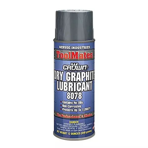Aervoe Crown 8078 Dry Graphite Lube, 12 oz Aerosol - Pack of 12