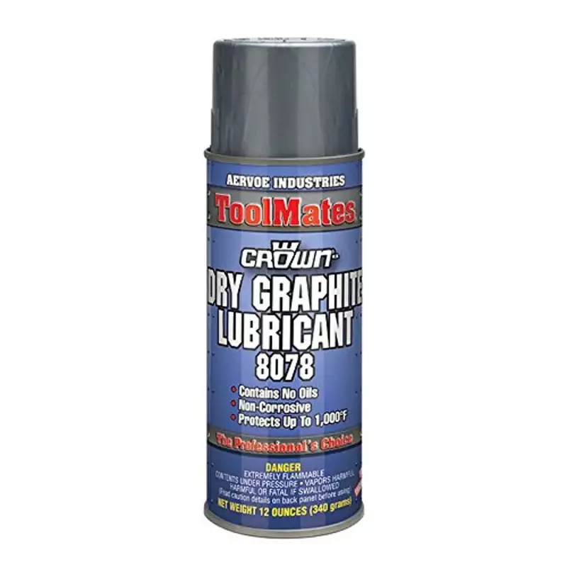 Aervoe Crown 8078 Dry Graphite Lube, 12 oz Aerosol - Pack of 12