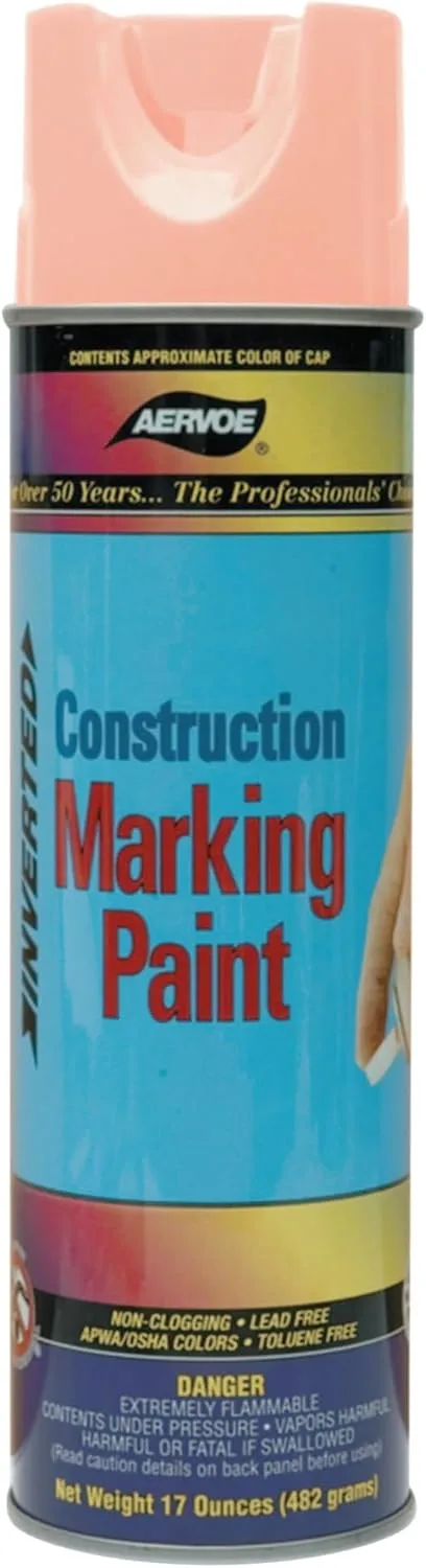 Aervoe Construction Marking Paint, Fluorescent Orange, 20 oz., 12/cs (205-247)