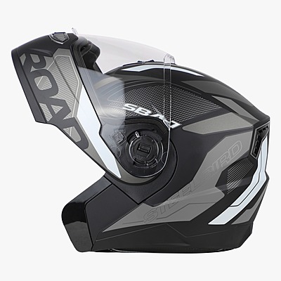 STEELBIRD SBA-7 ISS ROAD MATT BLACK/GREY C/V (XL)