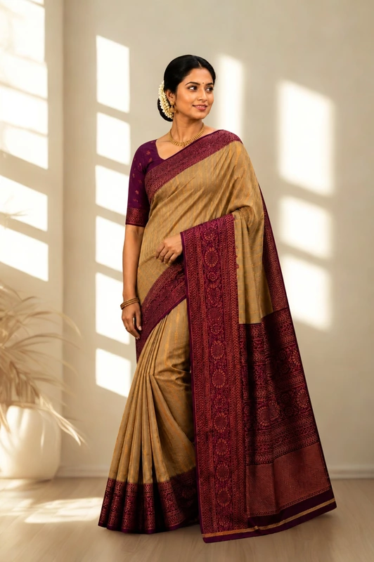 Vairaoosi saree Cream