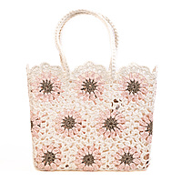 Bag Beach Flower Pink Large