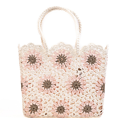 Bag Beach Flower Pink Large