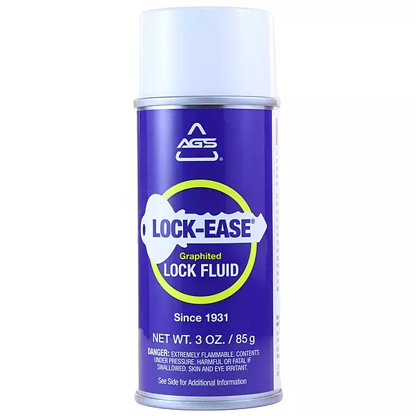AGS Automotive Solutions Lock-Ease Graphite Lock Lubricant – 3oz Aerosol, Prevents Freezing, Reduces Friction, No Residue, Protects Against Wear & Rust