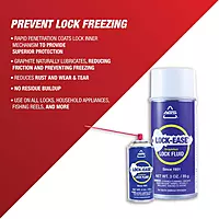 AGS Automotive Solutions Lock-Ease Graphite Lock Lubricant – 3oz Aerosol, Prevents Freezing, Reduces Friction, No Residue, Protects Against Wear & Rust