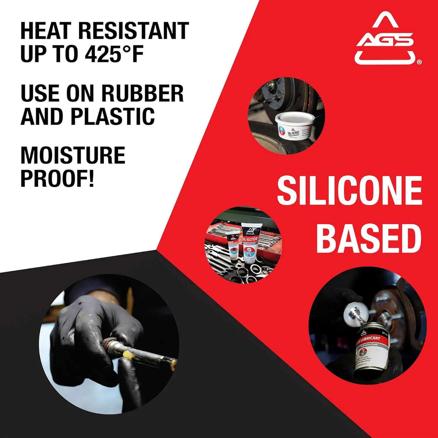 AGS SIL-Glyde Silicone-Based Brake Assembly Lubricant