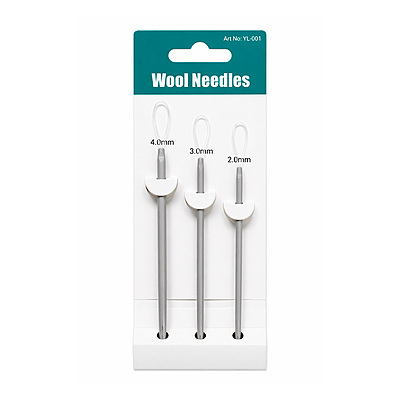 Aguja Ojo De Nylon 2.0 -3.0 -4.0Mm  Tarjeta X 3Pcs
