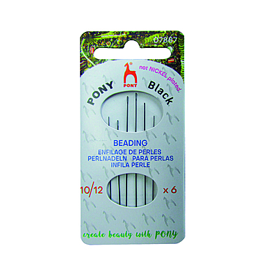 Agujetero Pony Black Beading 10/12 Caja x 5 tarjetas