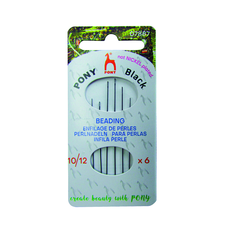 Agujetero Pony Black Beading 10/12 Caja x 5 tarjetas