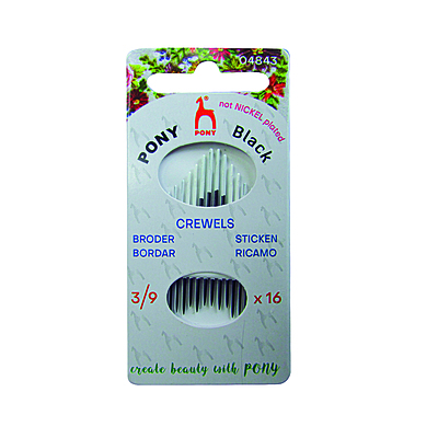 Agujetero Pony Black Crewels 3/9 Caja x 5 Tarjetas