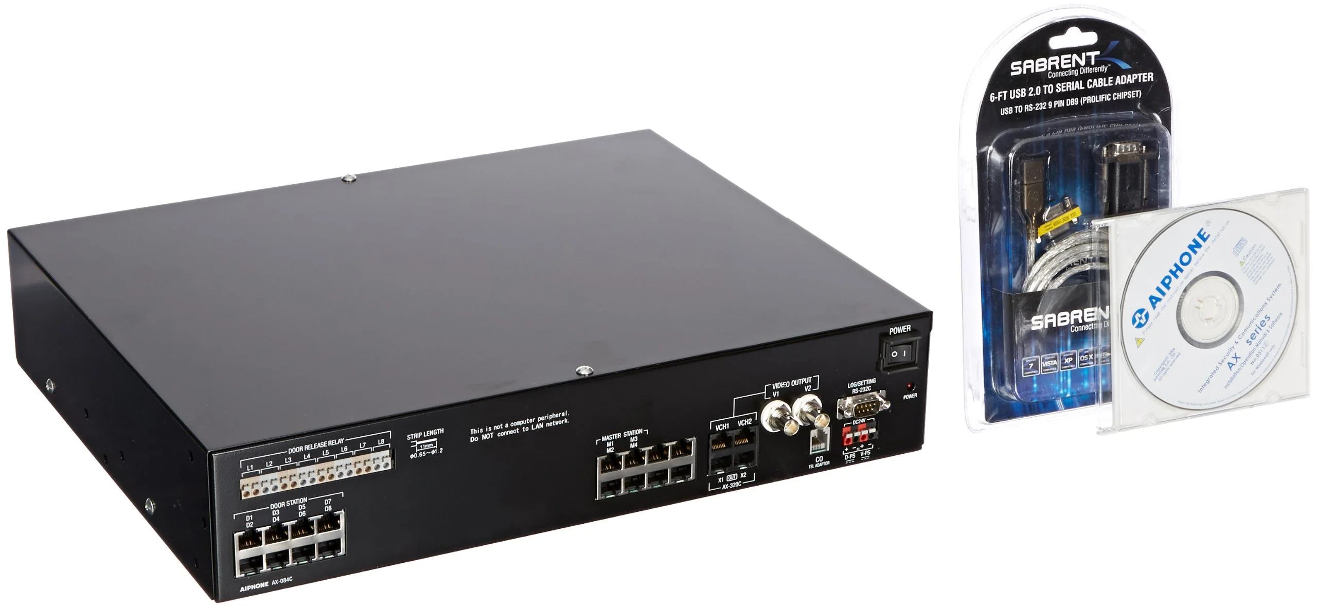 Aiphone AX-084C Central Exchange Unit for Up to 4 Master and 8 Door Stations