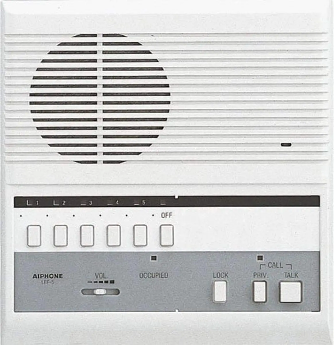 Aiphone LEF-5 Open Voice Selective Call Master Intercom with Door-Release Button, Accepts Up to Five Connecting Door