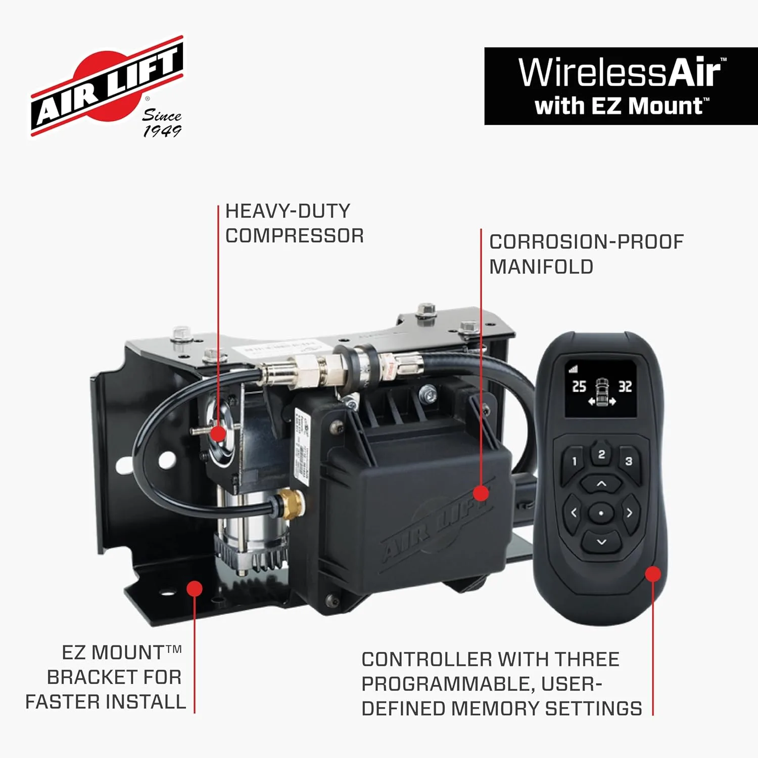 Air Lift WirelessAir On-Board Air Compressor System with EZ Mount