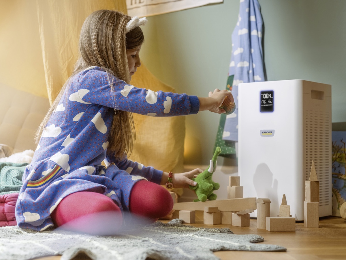 KARCHER Air Purifier AF 30 for Home | 645 sq.ft Coverage | Air Quality Display | H13 HEPA and activated Carbon Filtres | Removes 99.99% Pathogens | Fine Dust | German Tech