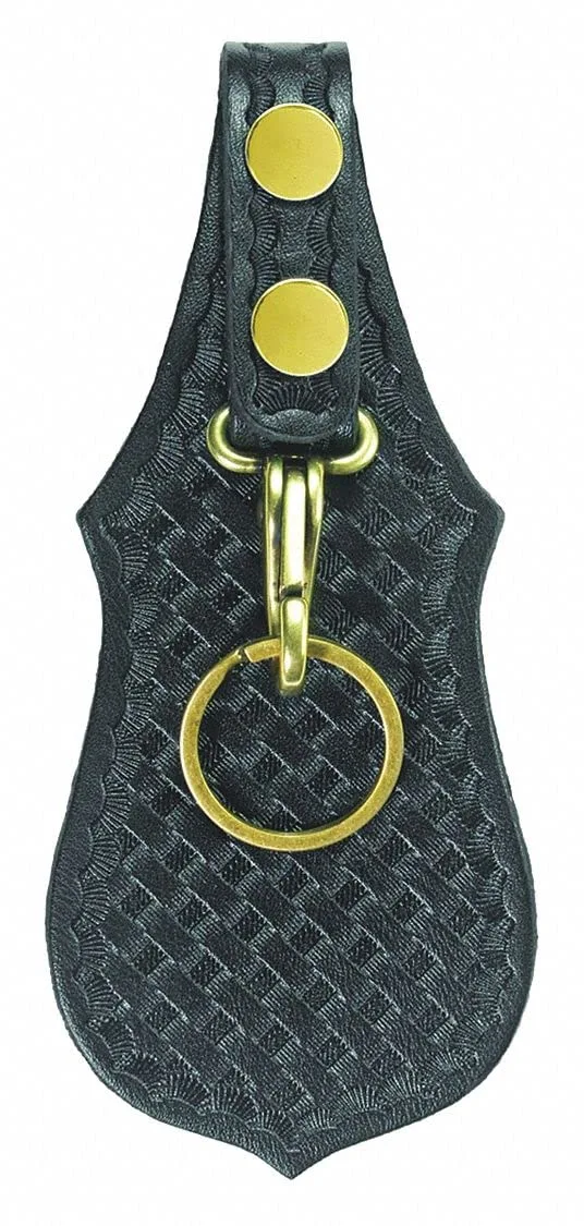 Duty Belt Key Holder, Belt-Mounted, Synthetic Leather