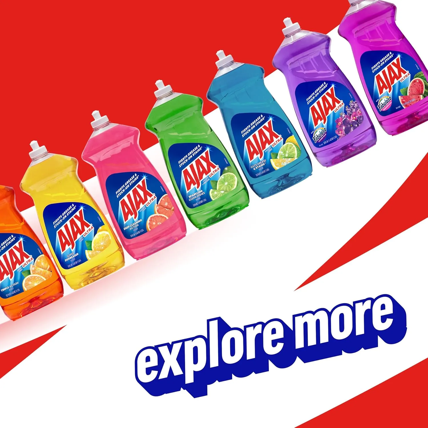 AJAX Ultra Liquid Dish Soap, Triple Action, Orange Scent