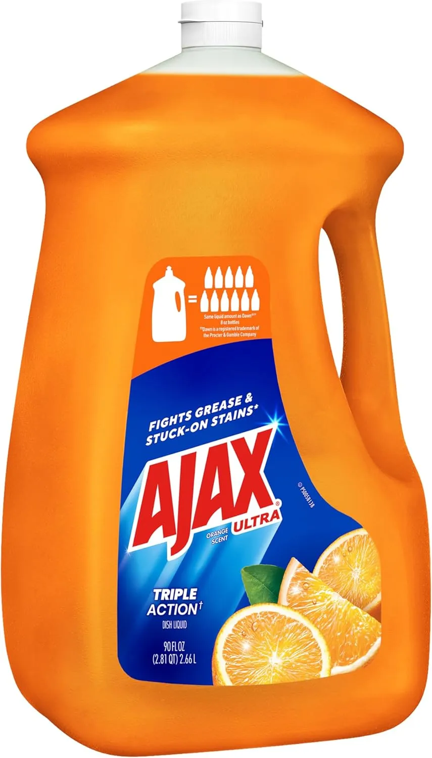 AJAX Ultra Liquid Dish Soap, Triple Action, Orange Scent