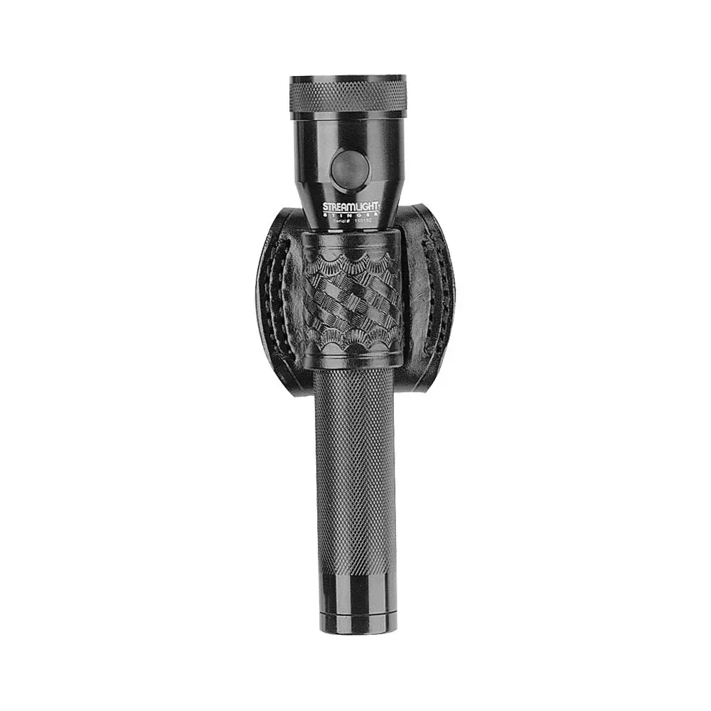 Aker Leather 541 Flashlight Holder, Basketweave Finish, Fits Streamlight Stinger/PolyStinger